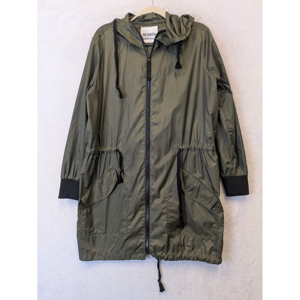BB Dakota Women's Size S Green‎ Anorak Jacket Hooded - Picture 2 of 10